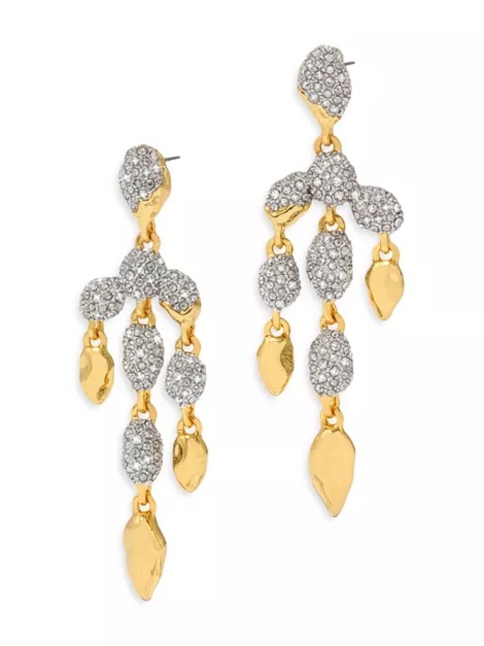 Alexis Bittar Solanales Crystal Pebble Chandelier Earrings